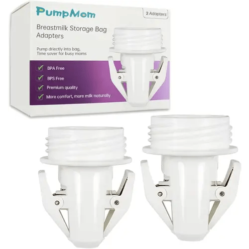 Breastmilk Storage Bag Adapters for Spectra S1 S2 Pumps, Avent Comfort Wide Mouth Flange Pump to Use with Lansinoh and Nuk Breastmilk Storage Bags by PumpMom