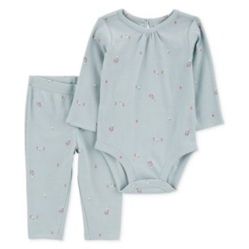 Baby Girls Mouse-Print Bodysuit & Pants, 2 Piece Set