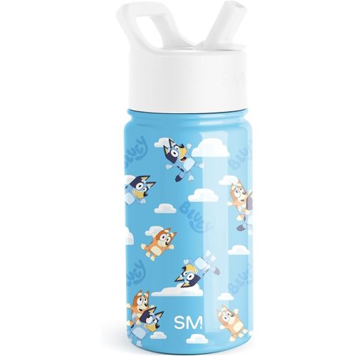 Simple Modern Kids Summit Water Bottle with Straw Lid | Bluey 14oz Stainless Steel Cup Insulated Tumbler for Toddlers, School | Bluey Sky