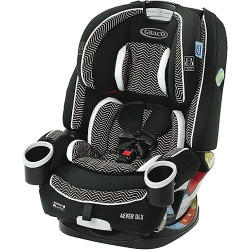 Graco 4Ever DLX 4-in-1, 10 Years Use Infant to Toddler Car Seat, Zagg, Includes Rear Facing, Forward Facing, Highback Booster & Backless Booster Seat options