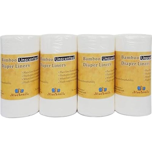 Rayon Unscent Diaper Liners- Fragance Free and Chlorine Free(4PK) 400 Count by BlueSnail(White)