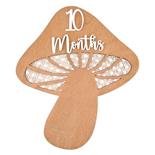 Mushroom Monthly Baby Milestone Cards Neutral Wooden Newborn Photography Props to Document Your Baby´s Growth, Mushroom Stuff for Nursery and Baby Shower