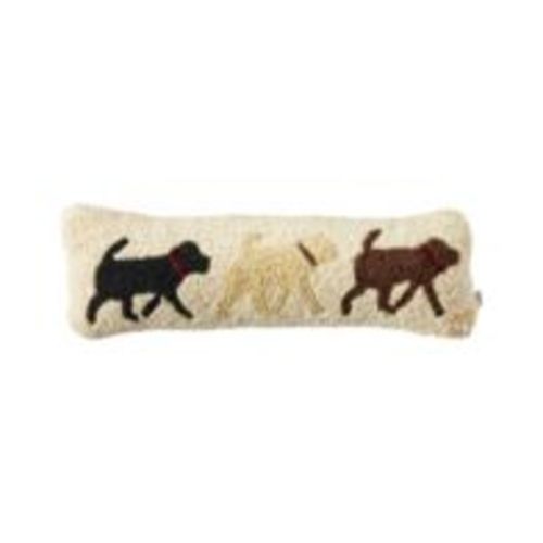Wool Hooked Throw Pillow, Lab Trio, 8" x 24" | Throw Pillows at L.L.Bean