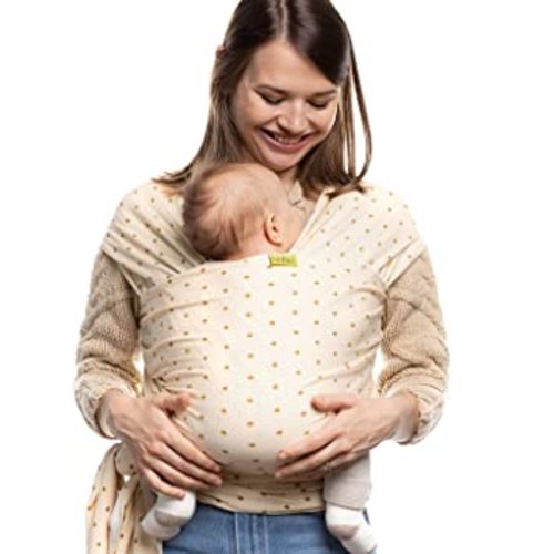 Boba Wrap Baby Carrier - Original Stretchy Infant Sling, Perfect for Newborn Babies and Children up to 35 lbs (Serenity Honey Bee)