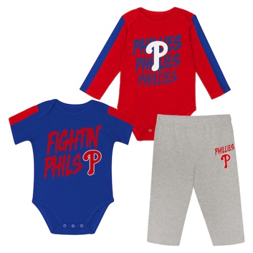 Philadelphia Phillies Outerstuff Newborn Double Down Bodysuit and Pants 3-Piece Set