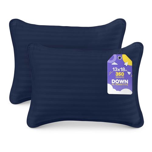Utopia Bedding Toddler Pillow (Navy, 2 Pack), 13x18 Pillows for Sleeping, Soft and Breathable Cotton Blend Shell, Small Kids Pillow Perfect for Toddler Bed and Travel (Intended for Age 2 and up)