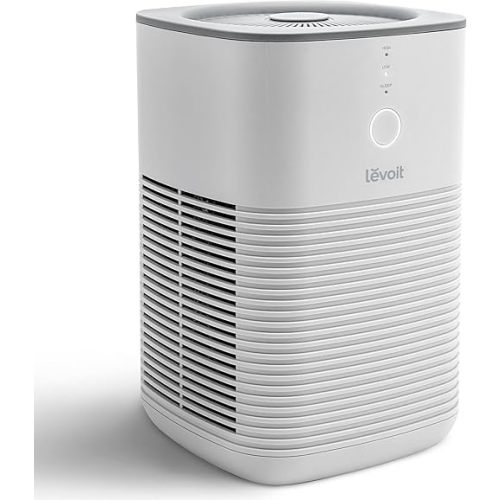 LEVOIT Air Purifier for Home Bedroom, Fresheners Filter Small Room Cleaner with Fragrance Sponge for Smoke, Allergies, Pet Dander, Odor, Dust Remover, Office, Desktop, Table Top, 1 Pack, White