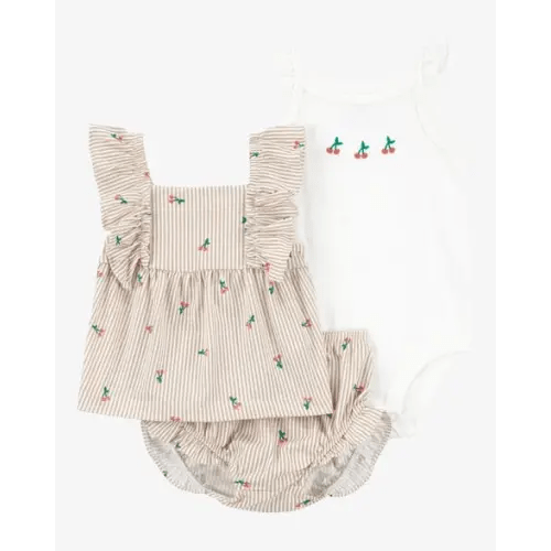Baby 3-Piece Striped Cherry Print Little Short Set - Carter's | Carter's