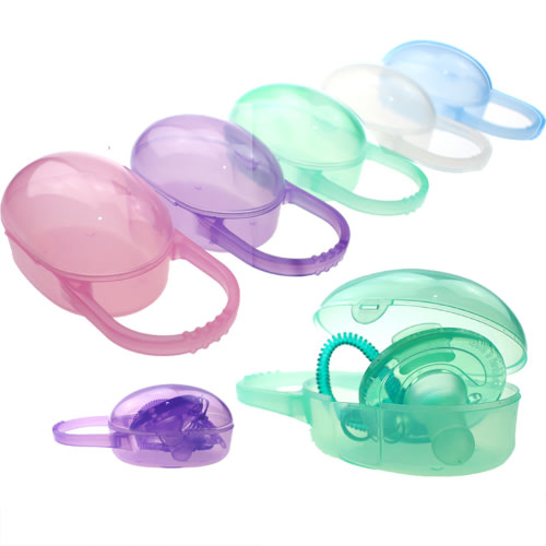 Walbest Baby Pacifier Case, Pacifier Soother Box Container Safe Holder Travel Storage Case with Small Handle, BPA Free, Portable Pacifier Storage Box