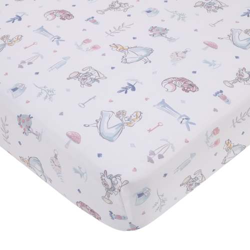 Disney Alice in Wonderland Light Blue, Pink, and White, Rabbit, and Ch – NoJo Baby