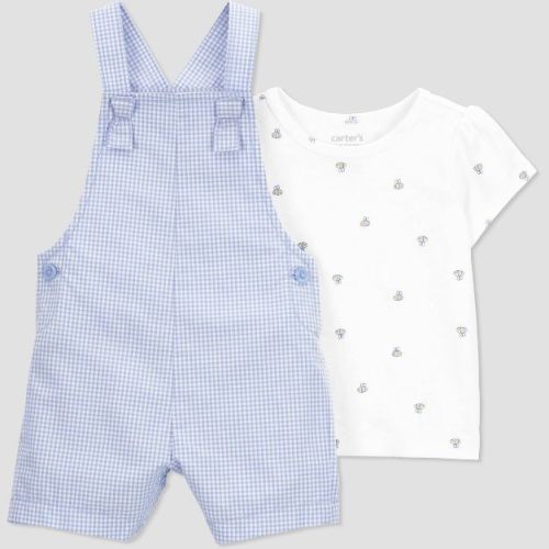 Carter's Just One You® Baby Girls' Gingham Overalls - Blue 9M