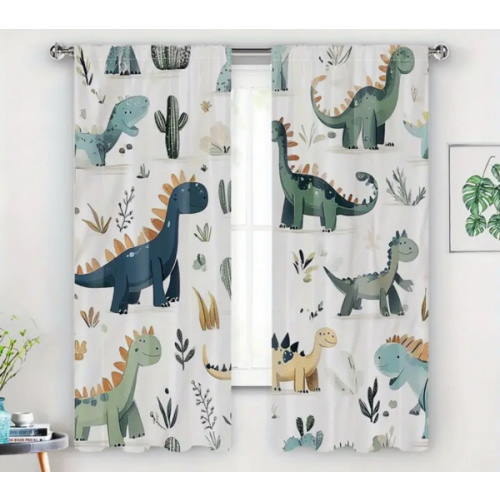 living room curtains funny wildlife dinosaur curtains kids - Temu