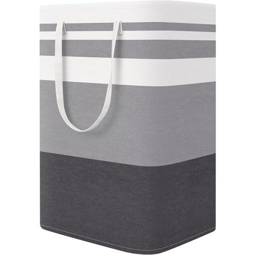 StorageRight Large Collapsible Laundry Basket Hamper with Easy Carry Handles,Freestanding Clothes Hampers for Laundry, Bedroom, Dorm, Towels, Toys, 75L, Gradient Grey