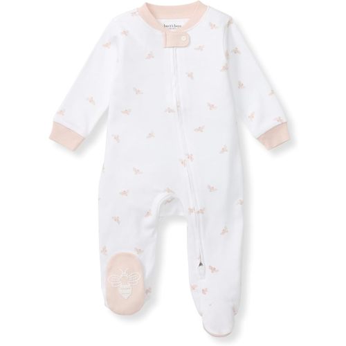 Burt's Bees Baby Baby Girls' 100% Organic Cotton Zip Front One-Piece Sleep & Play Loose Fit Pajamas