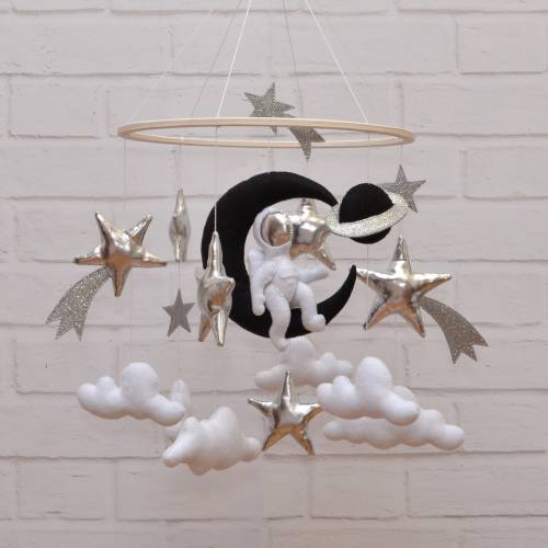 Space Nursery Decor. Baby Mobile. Crib Mobile Planets. Baby Mobile Stars. Moon Baby Mobile. Newborn Girl Gift. Baby Shower Gift. Felt Mobile