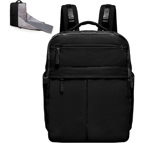 Diaper Bag with Changing Station Large Diaper Backpack Baby Bag | 15 Pocket,Changing Pad,2 Insulated Pockets,Stroller Straps,Lightweight Waterproof Laptop Yoga Backpack,Black