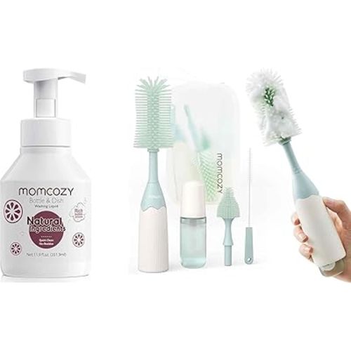 Momcozy Bottle Brush Kit Green & Momcozy Bottle Brush Cleaning Fluid