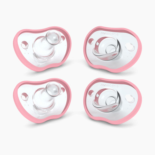 Nanobebe Flexy Pacifier (4 Pack) - Pink, 0-3 Months, 4