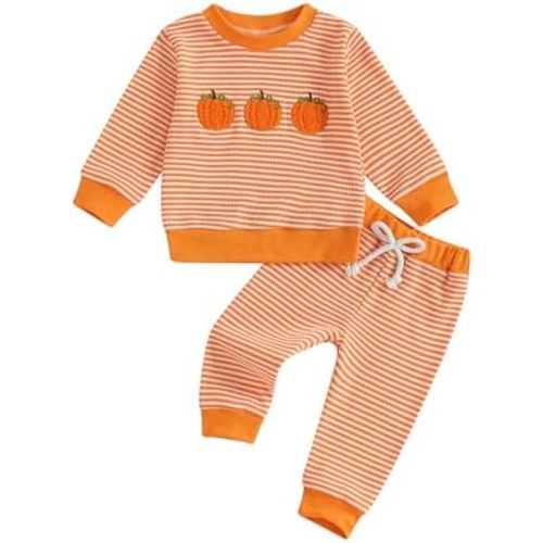 Infant Baby Boy Halloween Outfit Long Funny Pumpkin Shirts Pant Set Toddler Fall Clothes 6 12 18 24 Months 2T
