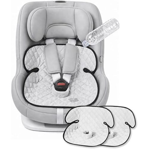 2-Pack Waterproof Piddle Pads, Potty Training Car Seat Protector & Reusable Liner – Non-Slip, Leak-Proof Cover for Car Seats, Strollers, High Chairs, Machine Washable(Grey)