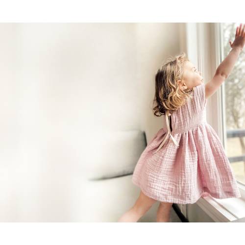 Gauze dress, girls double gauze, double gauze dress, vintage style dress, classic sundress, toddler girls dress, girls summer dress, linen