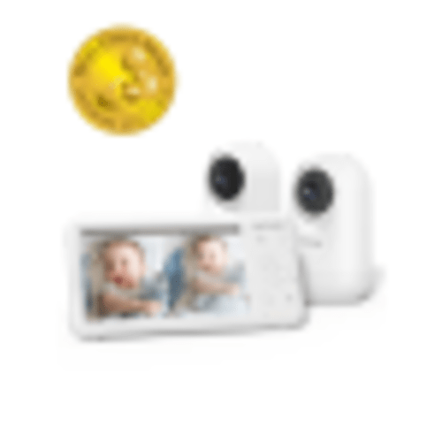 Momcozy Baby Monitor with 2 Cameras 5" 1080P Split Screen Video Baby Monitor with Camera and Audio no WiFi Infrared Night Vision 2-Way Audio
