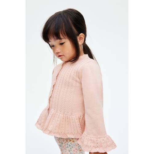 POINTELLE-KNIT COTTON CARDIGAN