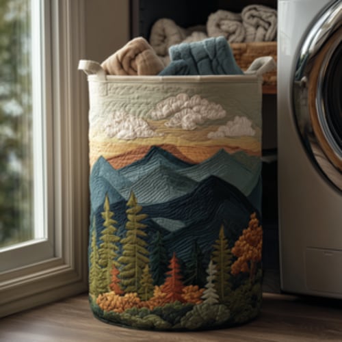 Forest Glow Quilted Laundry Basket NCU0TH2934 – Quiltnest Size Large