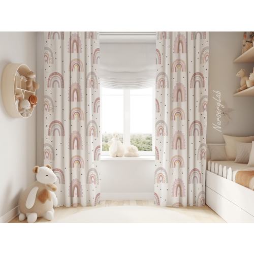 Boho Rainbow Baby Girls Room Curtain Nursery Curtains Window Curtains