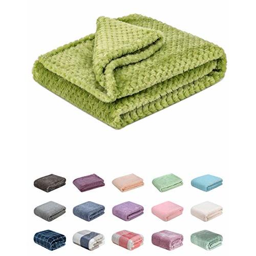 Fuzzy Blanket or Fluffy Blanket for Baby, Soft Warm Cozy Coral Fleece Toddler, Infant or Newborn Receiving Blanket for Crib, Stroller, Travel, Decorative (28Wx40L, XS-Avocado)