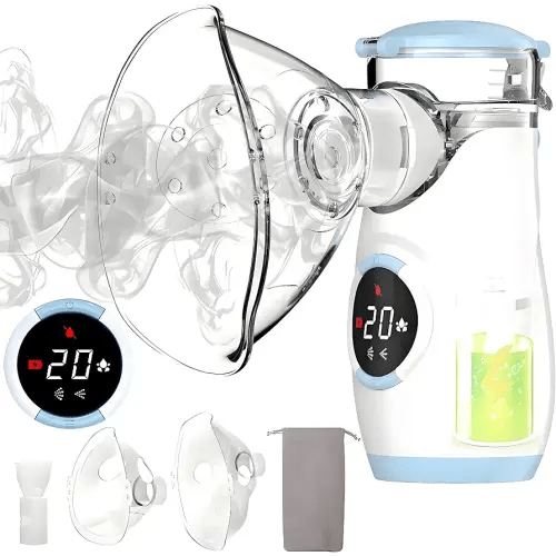 Misty Nebulizer, Portable Nebulizer with Intuitive LED Interface and Auto-Cleaning, Handheld Nebulizer for Adults Kids