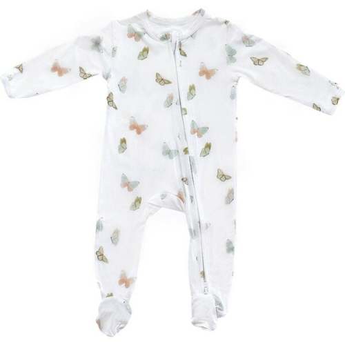 Footie Zippered One Piece, Butterflies |. 0-3 months
