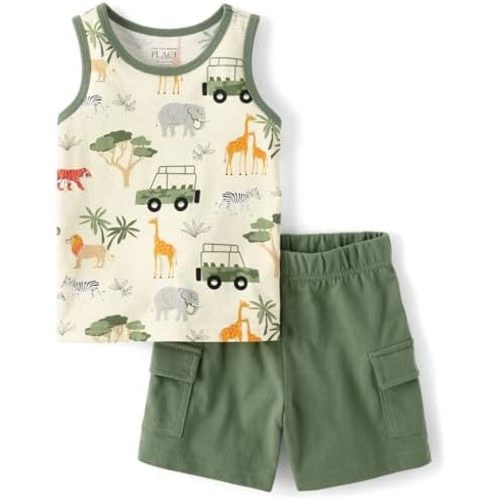 9-12mo The Children's Place baby-boys And Toddler Tank Top and Shorts 2 Piece Outfit