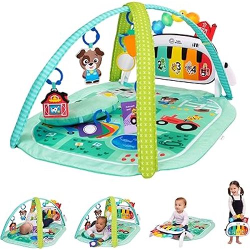 Baby Einstein Farm Explorers 4-in-1 Kickin’ Tunes Musical Meadow Music & Language Discovery Gym, Ages 0 Months and Up