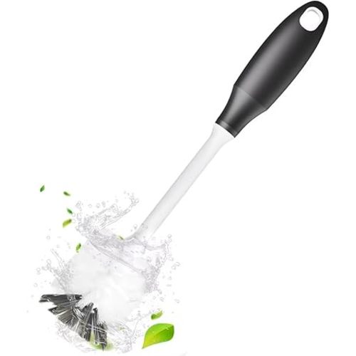 Baby Bottle Brush Cleaner, Long Handle Water Bottle Brush Cleaner, Replaceable Head Bottle Cleaning Brush, Cup and Glass Brushes Cleaner for Washing and Scrubbing, 1 Pack-Black