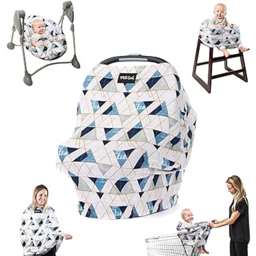 Milk Snob Original 5-in-1 Cover - Nursing Cover for Breastfeeding - Baby Car Seat Cover, Carseat Canopy & Stroller - Essential All-in-One Cover - Gift for Mom, Baby (Levi)