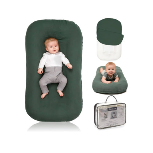 Baby Lounger - Snuggle Cozy Me Infant Lounger for Newborns | Breathable & Soft, Portable Awake-Time Pad, Essential Baby Gift (Lounger Cover Included)