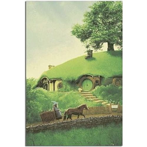 Hffancy Gandalf in The Shire - Lord of The Ring Poster Picture Canvas Wall Art Print Modern Home Room Anime Art Decor 16x24inchs(40x60cm)