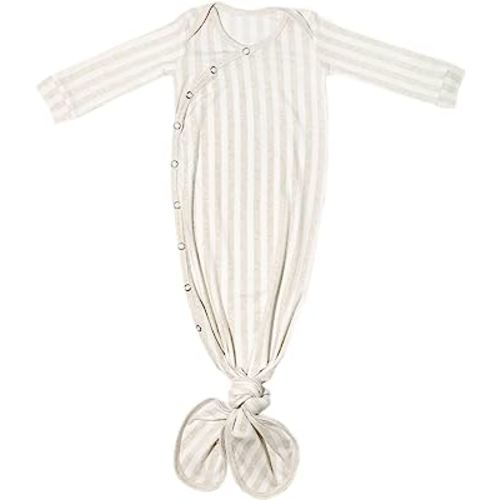 Copper Pearl Baby Gown - Knotted Newborn Sleepers for Baby Boy and Girl, Soft Stretchy Long Sleeve Infant Gowns with Bottom Tie and Hand Mittens, Perfect Hospital Coming Home Outfit (Coastal)