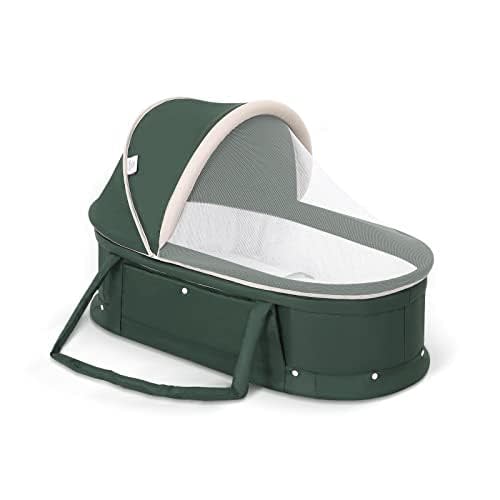 HOLYCAT Portable Baby Bassinet 0-8 Months, Lightweight Foldable Infant Bed with Handles, Travel-Friendly & Machine Washable, Meets Safety Standards (Green