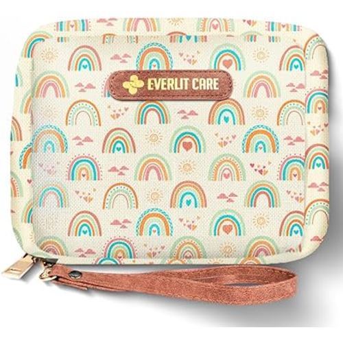 EVERLIT Care Rescue Pack | Family-Friendly First Aid Kit for Kids with 200 Pcs Medical Supplies | Travel-Friendly Compact Storage Bag for Home, Car, Travel, Camping, Adventure (Rainbow)