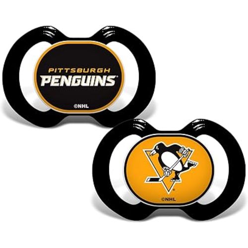 BabyFanatic Pacifier 2-Pack - NHL Pittsburgh Penguins - Officially Licensed League Gear