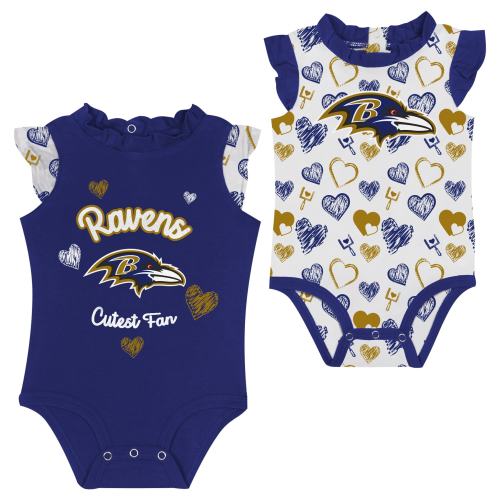Baltimore Ravens Newborn & Infant Happy Hearts 2-Piece Bodysuit Set