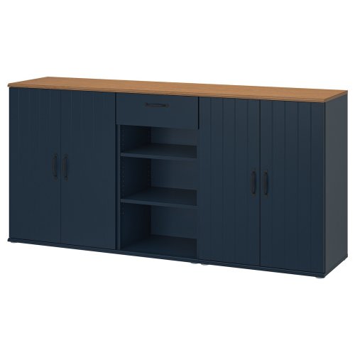 SKRUVBY Storage combination - black-blue 74 3/4x35 3/8 "
