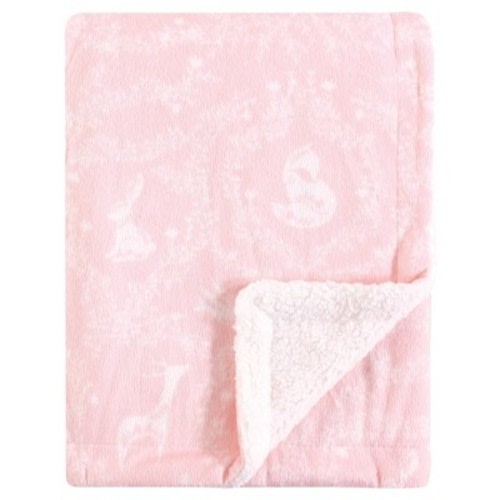 Yoga Sprout Unisex Baby Mink and Sherpa Plush Blanket - Lace Garden One Size