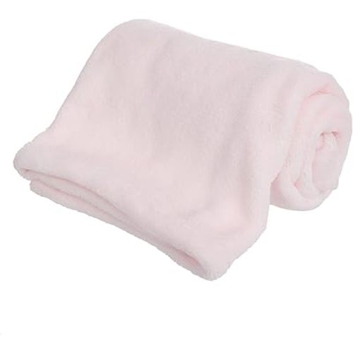 Plush Baby Blanket Super-Soft for Boys and Girls, Gifts for Kids Embroidered Fleece Baby Blanket, Portable Bed Throws for Baby Crib and Toddler Bed, 30”x40”(Solid Pink)