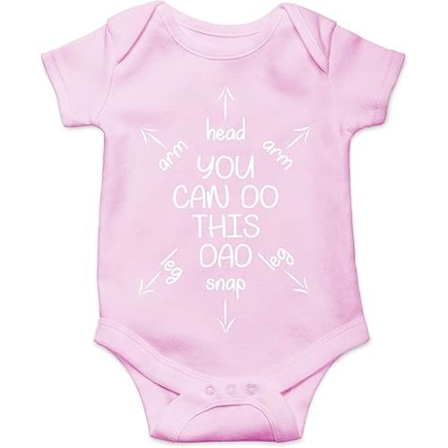 You Can Do This Dad - Funny Baby Essentials Bodysuit - Cute Baby Girl Clothes Newborn Boy Outfit (Newborn, Pink)