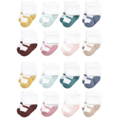 Hudson Baby Unisex Cotton Rich Baby Terry Socks 16-Pack