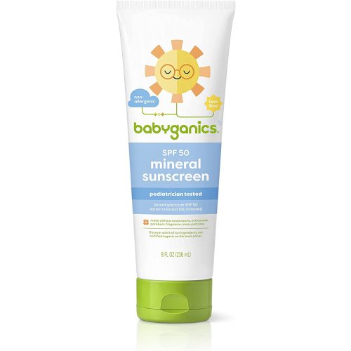 Babyganics SPF 50 Baby Mineral Sunscreen Lotion | UVA UVB Protection | Octinoxate & Oxybenzone Free | Water Resistant, Value Size, 8oz