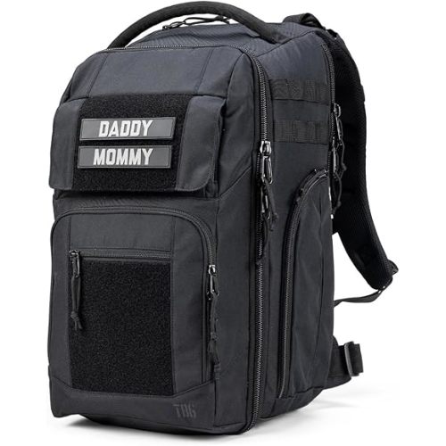 Tactical Baby Gear Everyday Diaper Bag Backpack for Men w/Changing Mat (Black Everyday)